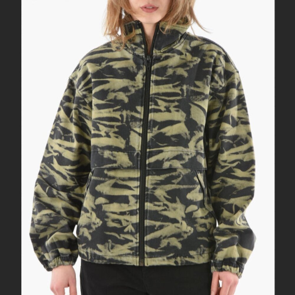 Alexander Wang - Acid Wash Denim Zip Jacket - Dandelion / Camo